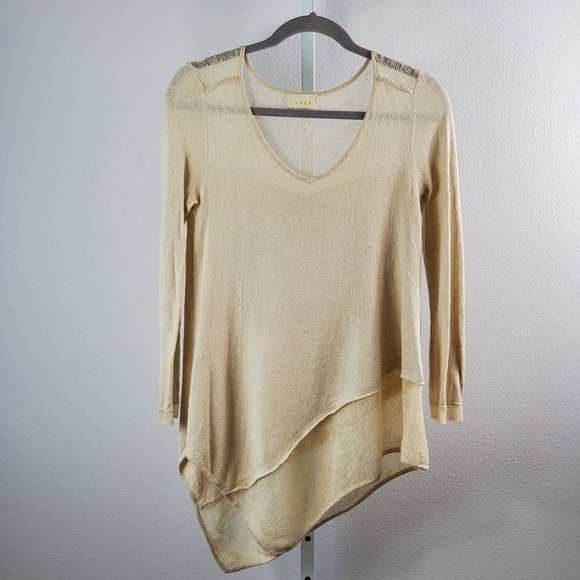 SHAE asymmetrical sweater cream Sz M - Picture 1 of 8